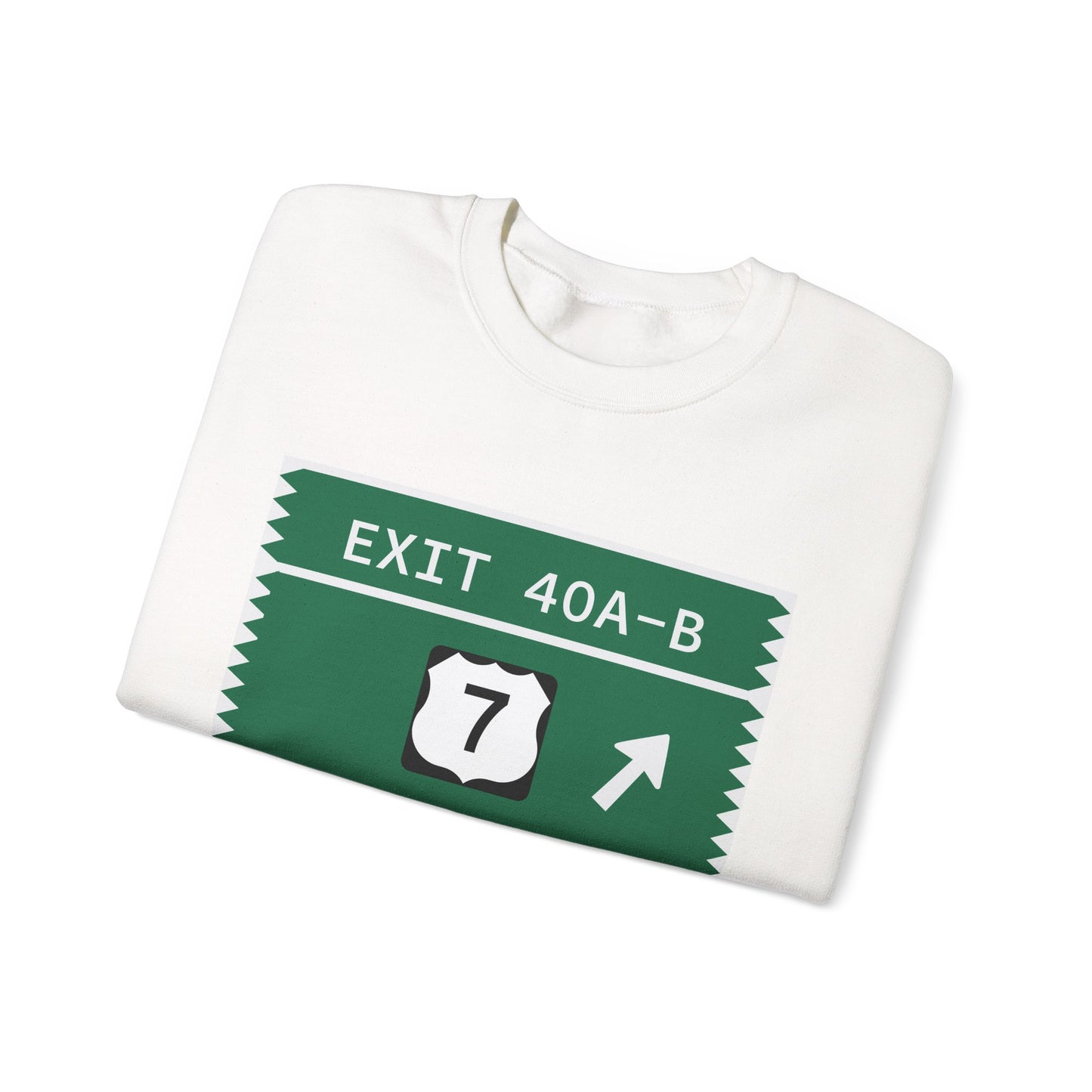 Vintage Merritt Parkway Exit 40 A-B Sign Unisex Heavy Blend™ Crewneck Sweatshirt