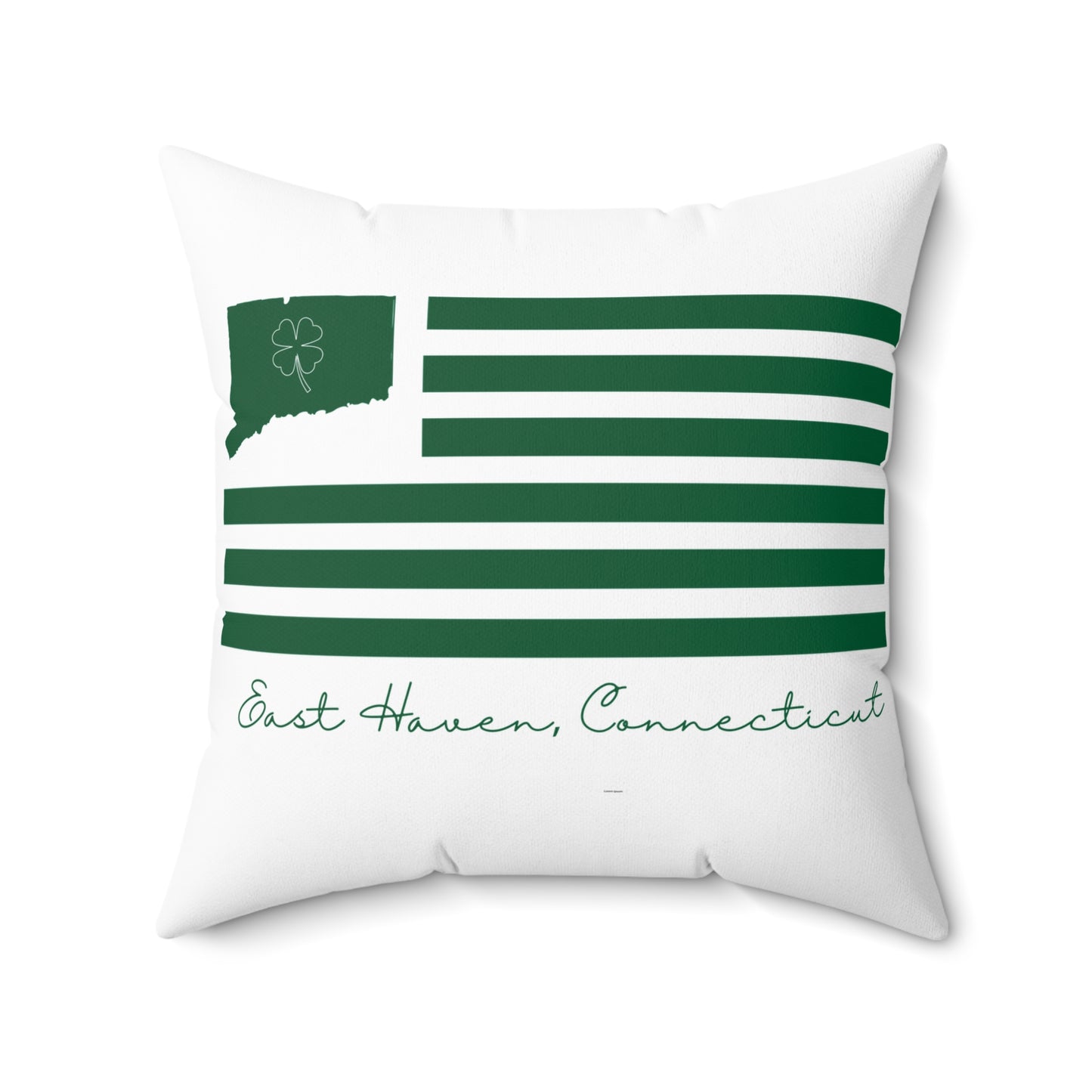 East Haven Connecticut St. Patrick’s Day Flag Spun Polyester Square Pillow