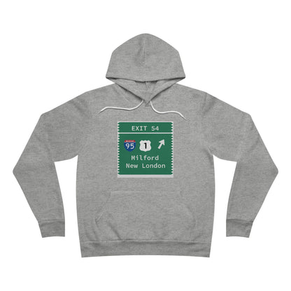 Vintage Merritt Parkway Exit 54 Sign Unisex Sponge Fleece Pullover Hoodie