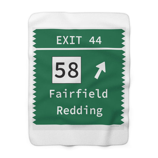 Vintage Merritt Parkway Exit 44 Sign Sherpa Fleece Blanket