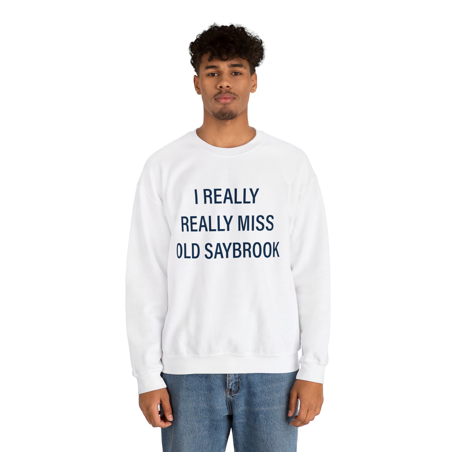 I Really Really Miss Old Saybrook Unisex Heavy Blend™ Crewneck Sweatshirt (blue)