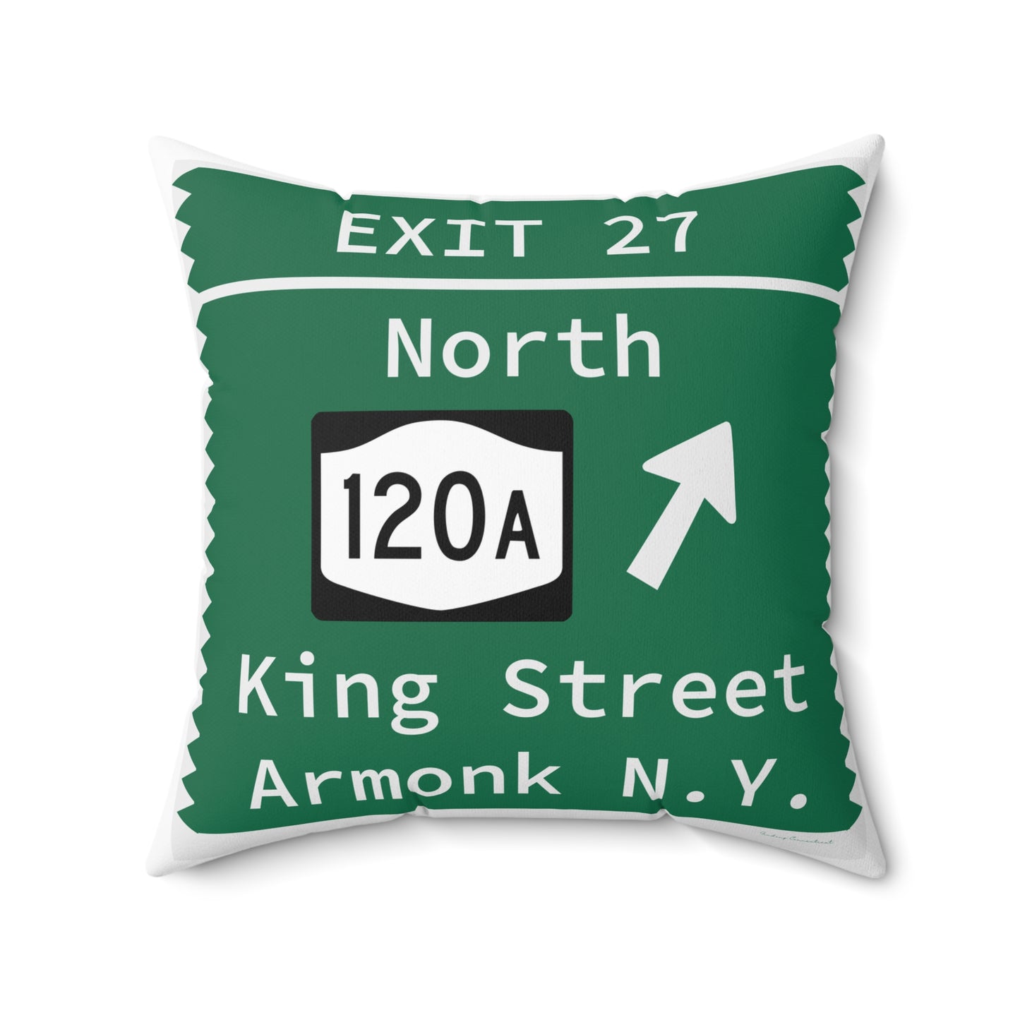 Vintage Merritt Parkway Exit 27 Sign Spun Polyester Square Pillow