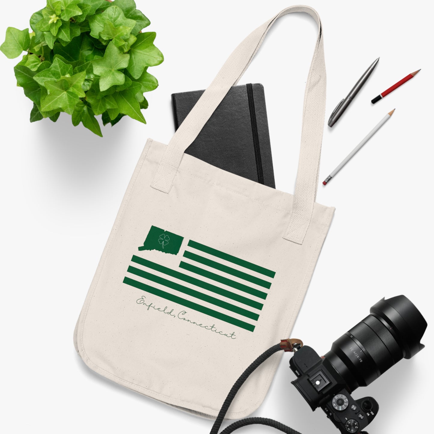 Enfield Connecticut St. Patrick’s Day Flag Organic Canvas Tote Bag
