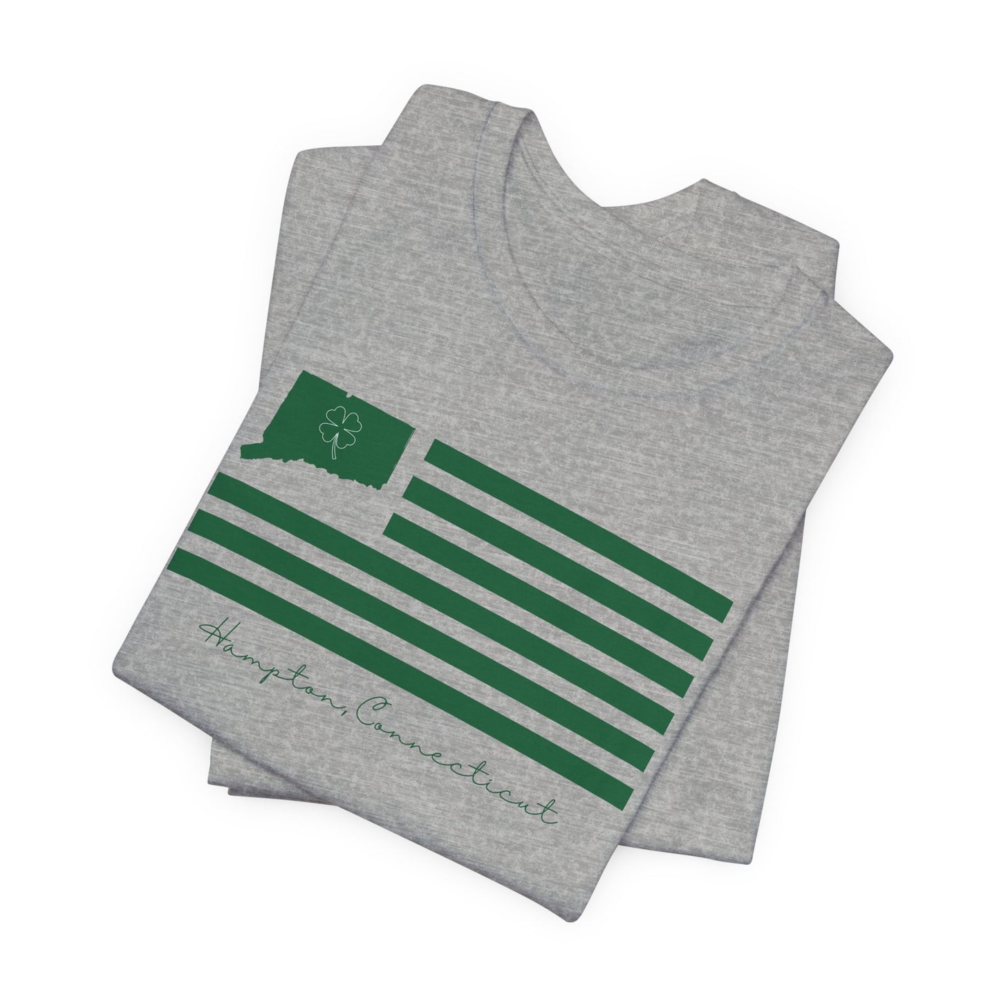 Hampton Connecticut St. Patrick’s Day Flag Unisex Jersey Short Sleeve T-Shirt