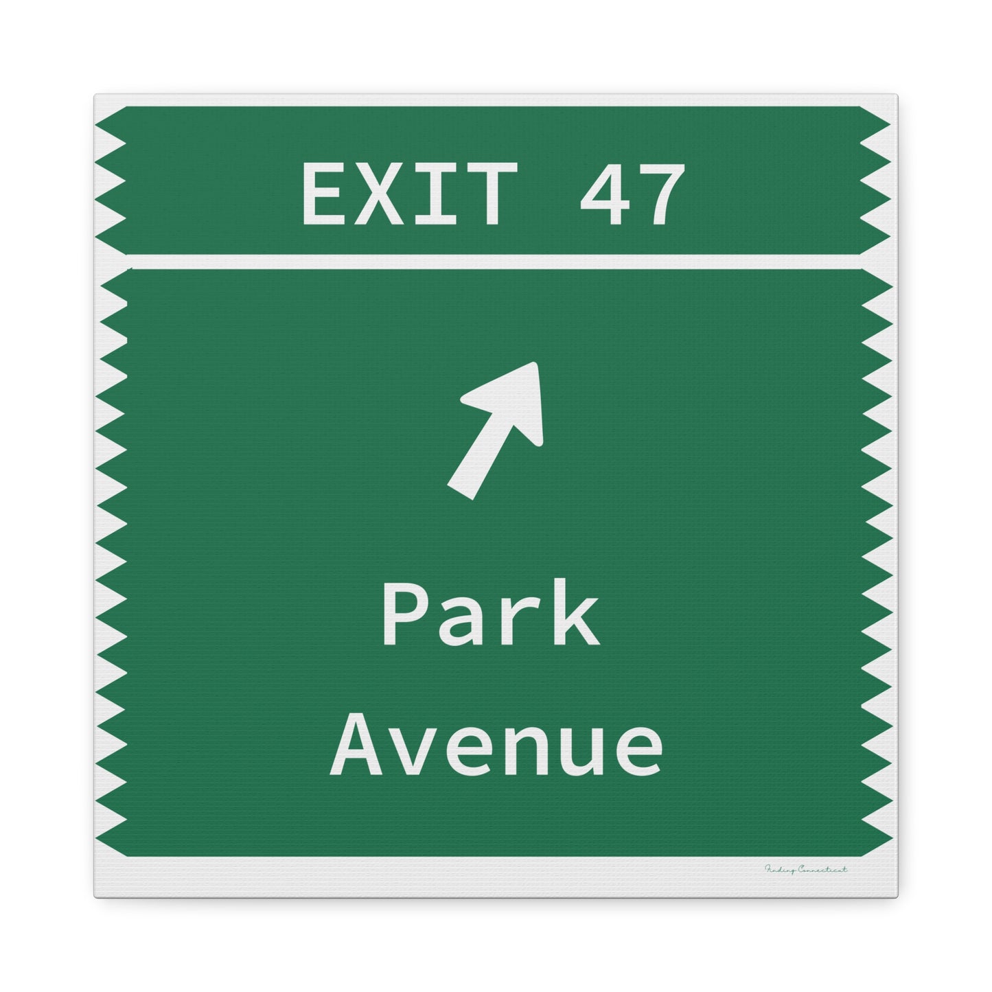 Vintage Merritt Parkway Exit 47 Sign Matte Canvas, Stretched, 1.25"