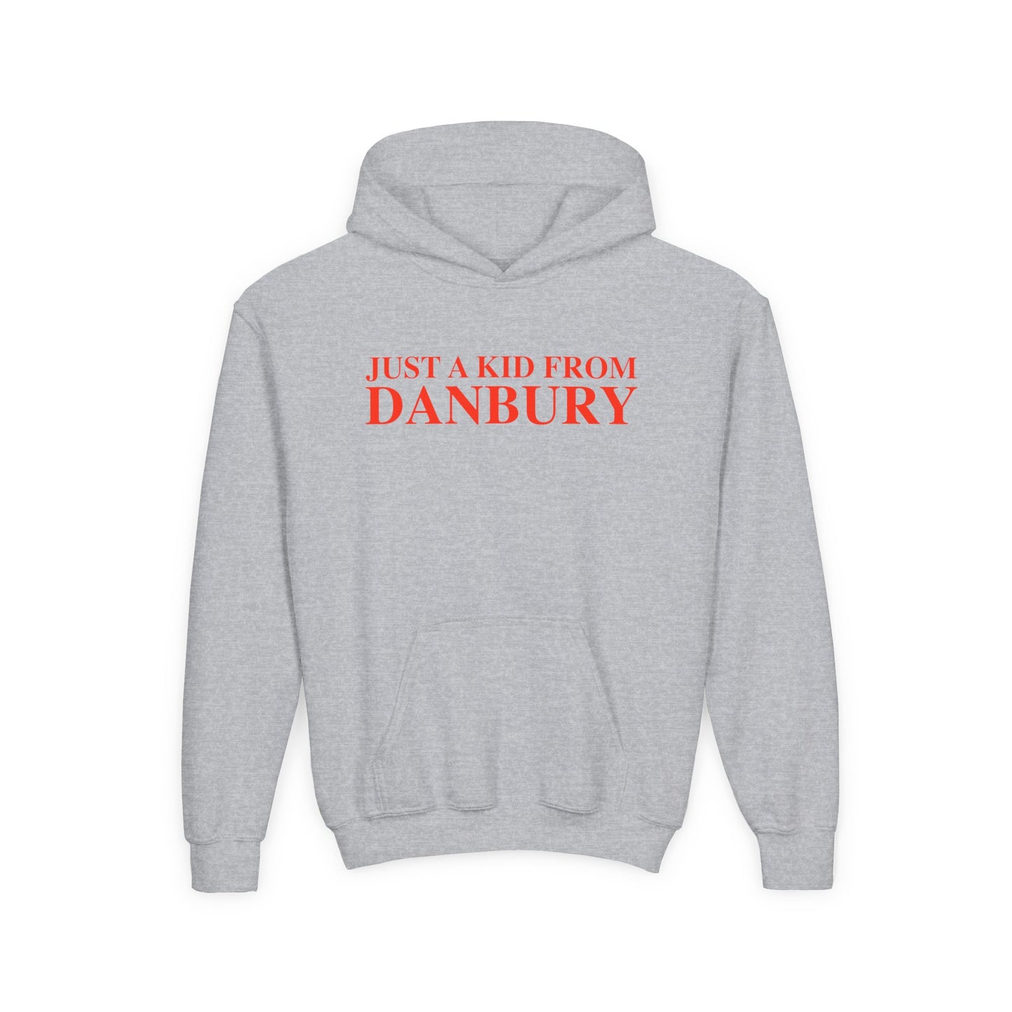 Just a kid from Danbury Youth Heavy Blend Hooded Sweatshirt