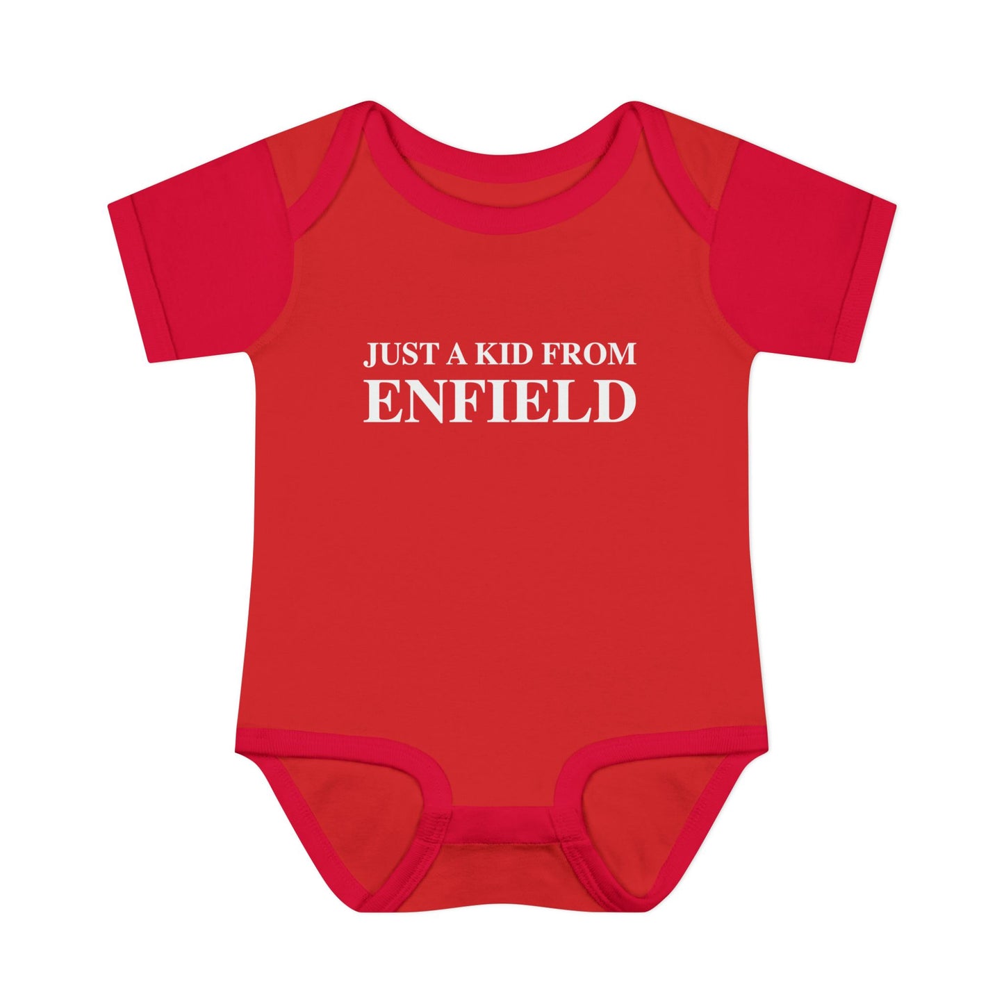 Just a kid from Enfield Infant Baby Rib Bodysuit