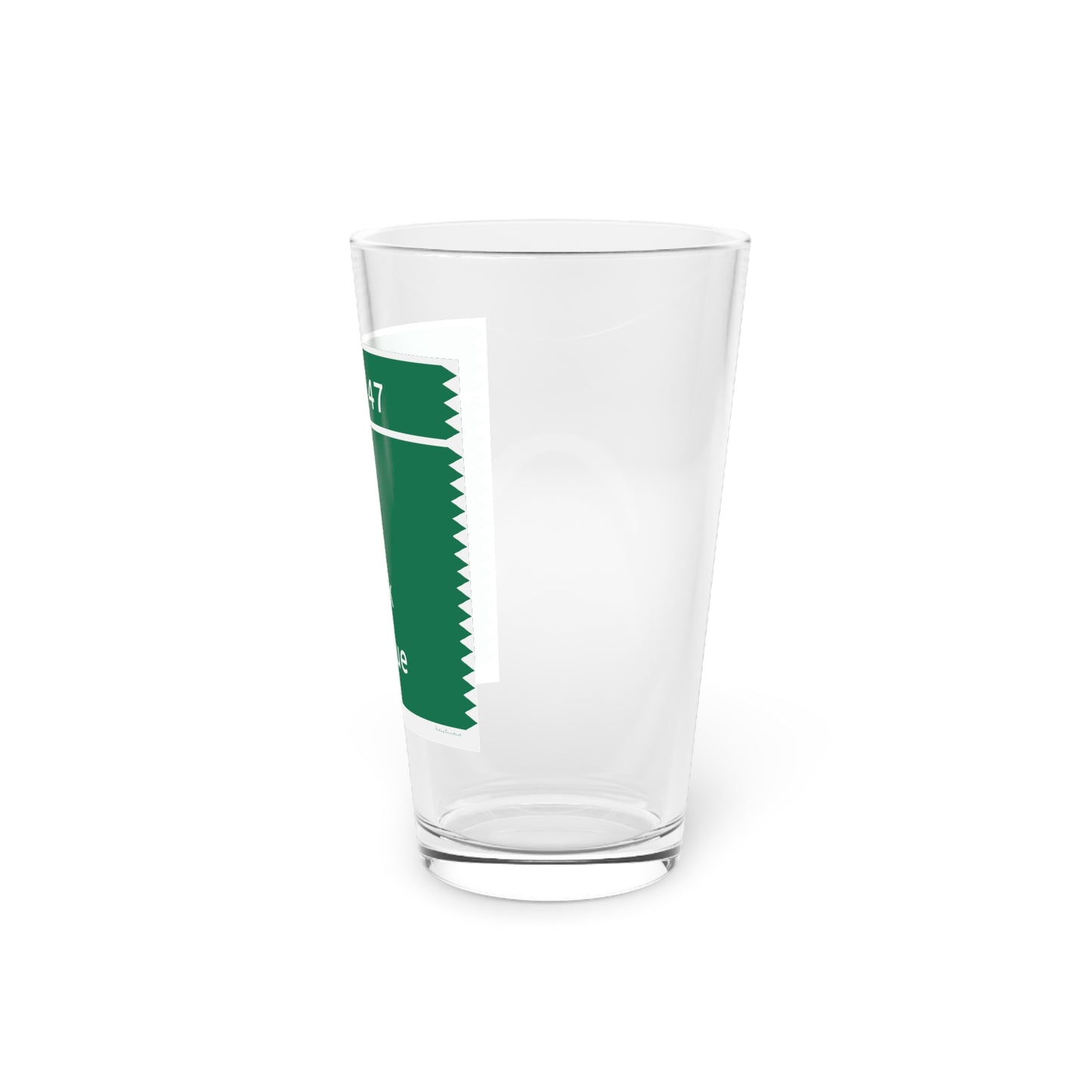 Vintage Merritt Parkway Exit 47 Sign Pint Glass, 16oz