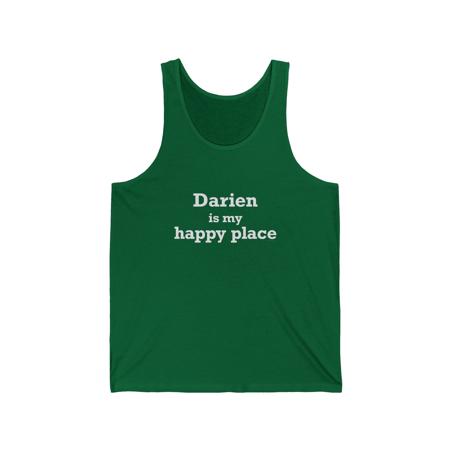 Darien Is My Happy Place Unisex Jersey Tank Top