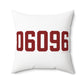 06096 Windsor Locks  Connecticut Zip Code Polyester Square Pillow