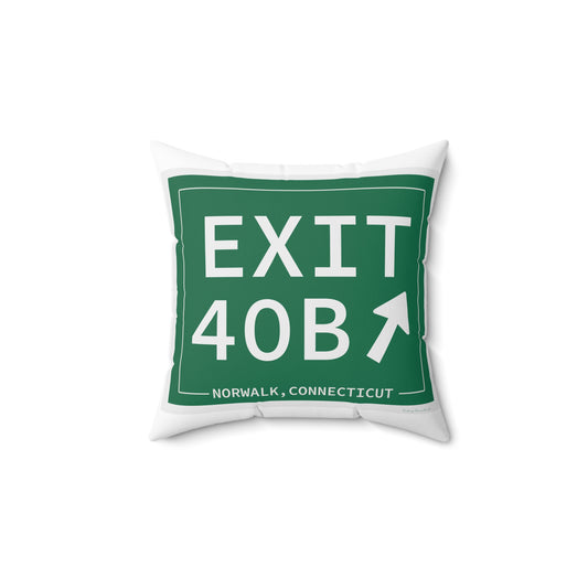 Vintage Exit 40B Merritt Parkway Sign Spun Polyester Square Pillow