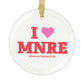 I Heart MNRE Glass Ornaments