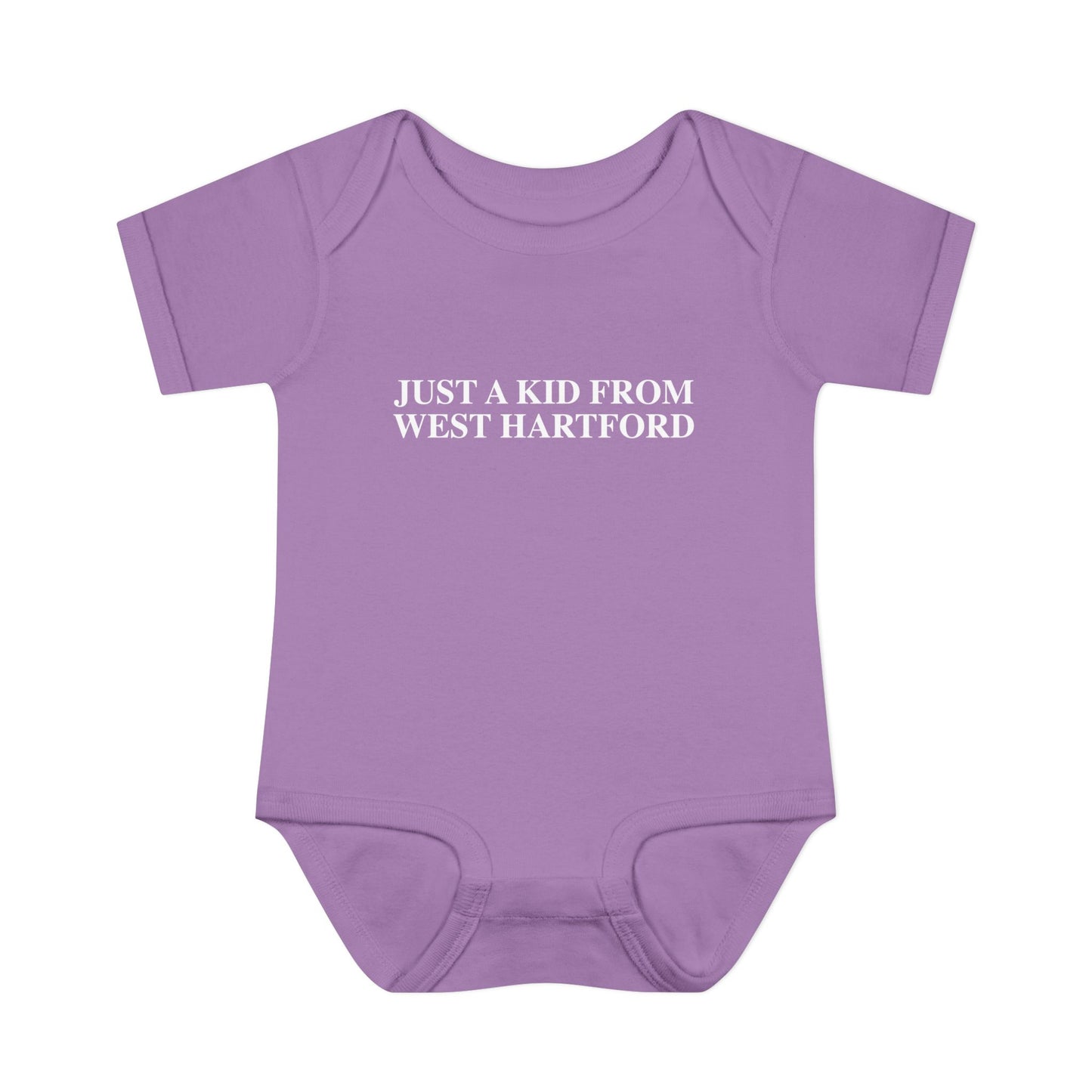 Just a kid from West Hartford Infant Baby Rib Bodysuit