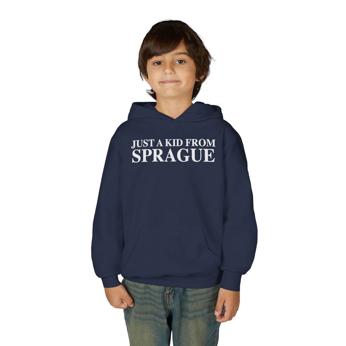 Just a kid from Sprague Youth Heavy Blend Hooded Sweatshirt