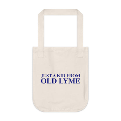 Just a kid from Old Lyme Organic Canvas Tote Bag