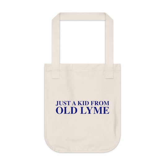 Just a kid from Old Lyme Organic Canvas Tote Bag