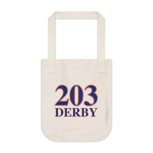 203 Derby Red White & Blue Organic Canvas Tote Bag