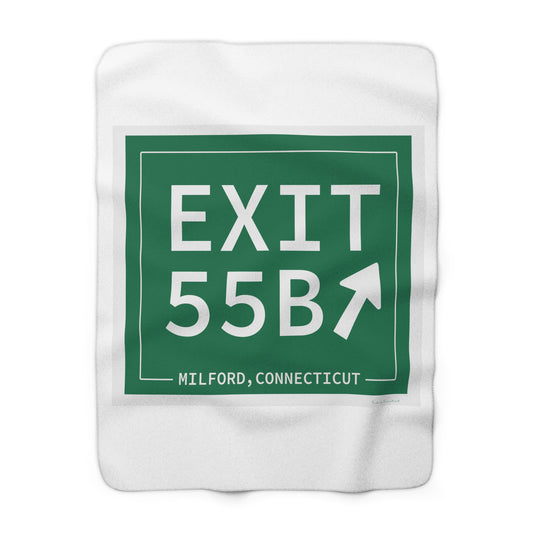 Vintage Exit 55B WCP Sign Sherpa Fleece Blanket