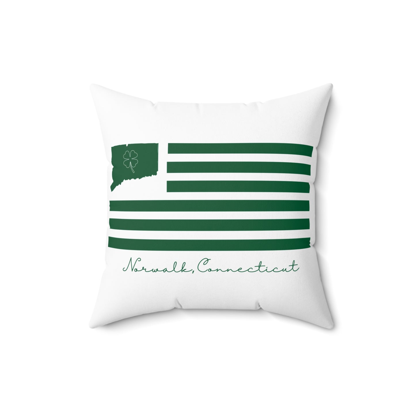 Norwalk Connecticut St. Patrick's Day Flag Spun Polyester Square Pillow