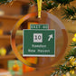 Vintage WCP Exit 60 Sign Glass Ornaments