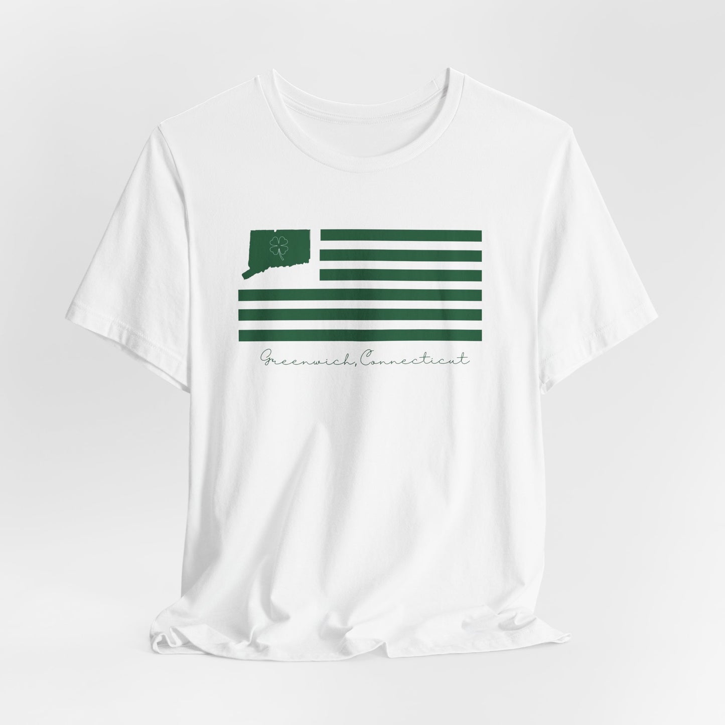 Greenwich Connecticut St Patrick’s Day Flag  Unisex Jersey Short Sleeve T-Shirt