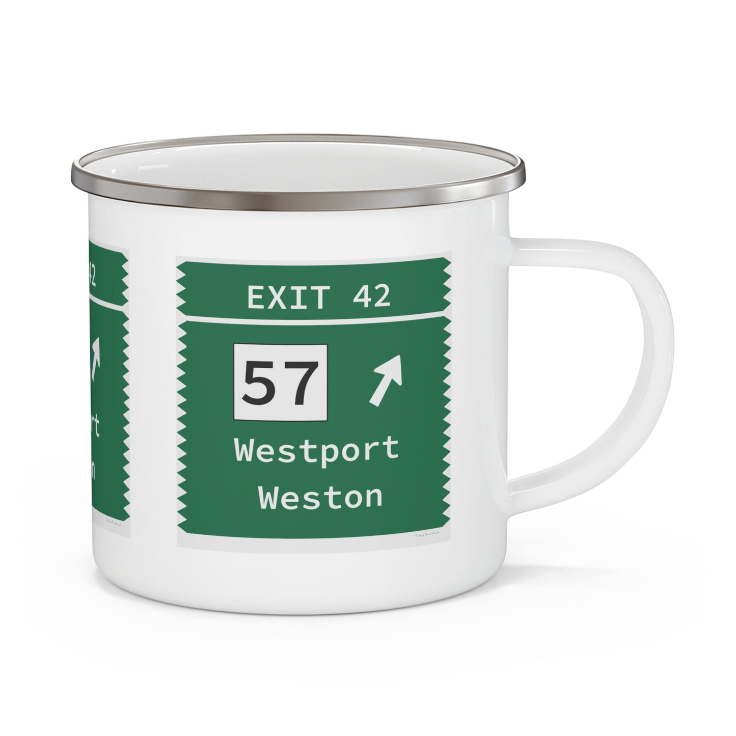 Vintage Merritt Parkway Exit 42 Sign Enamel Camping Mug