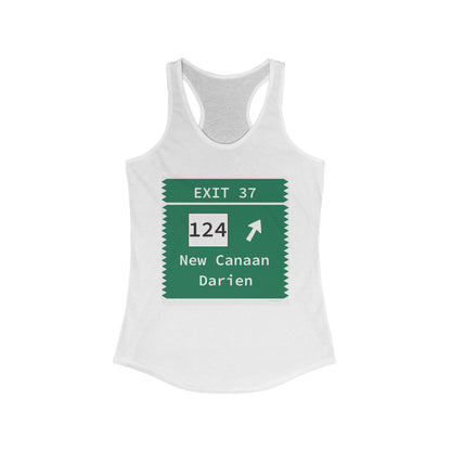 Vintage Merritt Parkway Exit 37 Sign Women's Ideal Racerback Tank Top