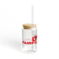 Love Fairfield Beach Glass Can with Straw and Lid, 16oz