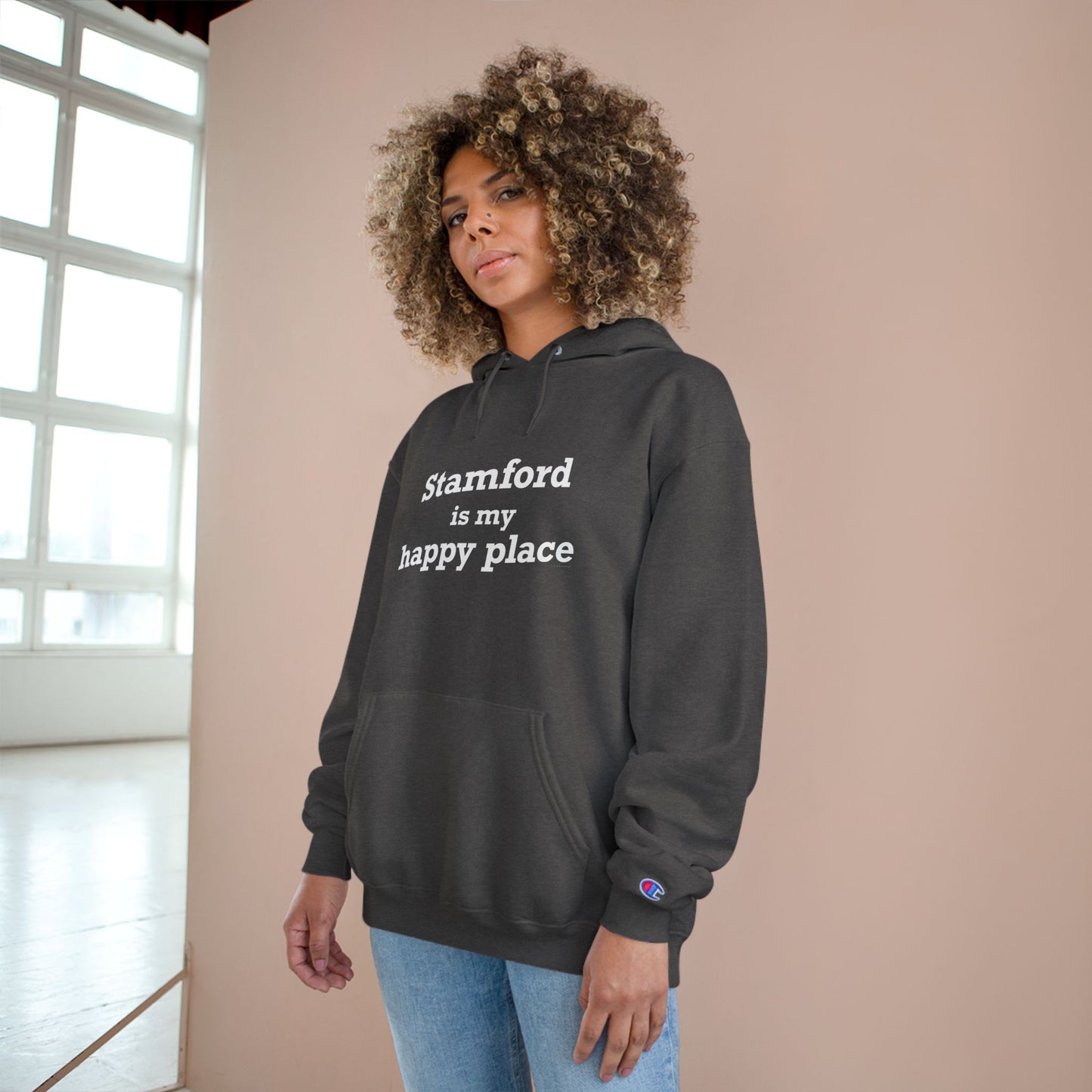 Stamford Is My Happy Place Champion Hoodie Sweatshirt