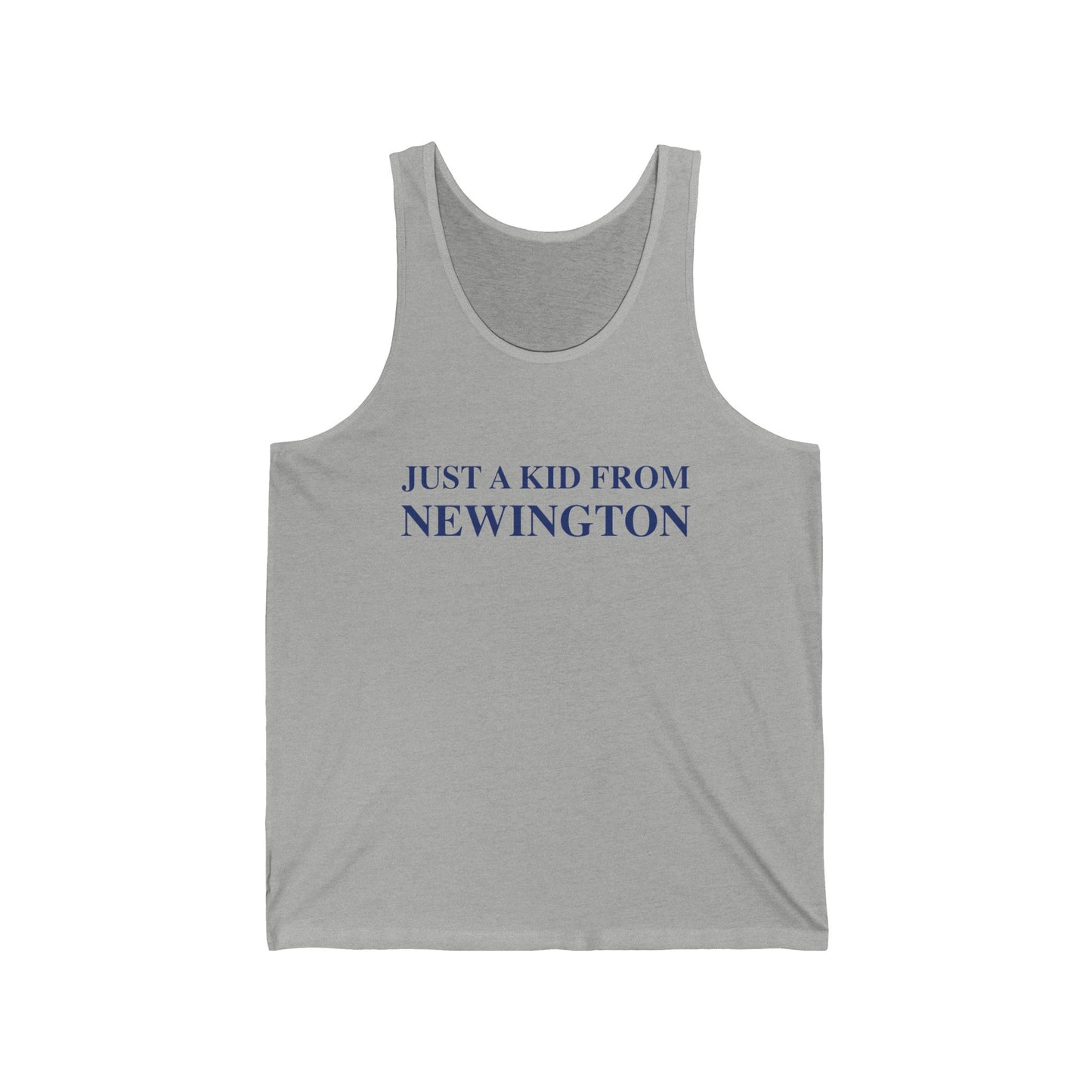 Just a kid from Newington Unisex Jersey Tank