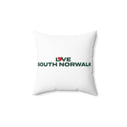 Love South Norwalk Spun Polyester Square Pillow