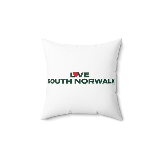 Love South Norwalk Spun Polyester Square Pillow