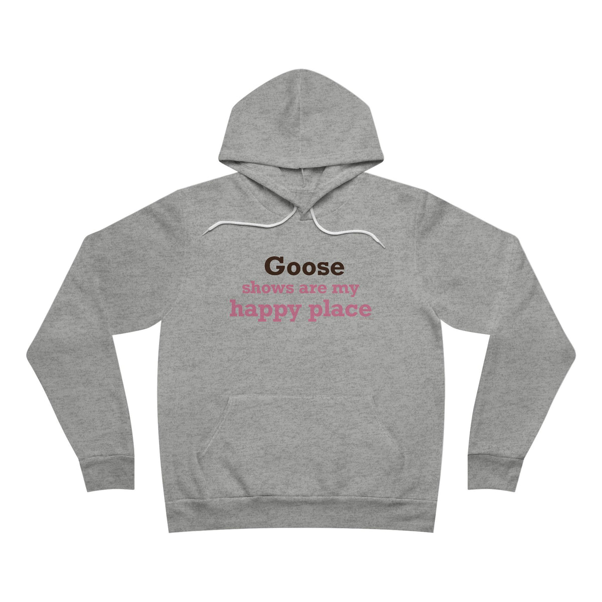 Goose shows are my Happy Place  - Pink & Espresso Unisex Sponge Fleece Pullover Hoodie