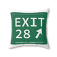 Vintage Exit 28 Merritt Parkway Sign Spun Polyester Square Pillow