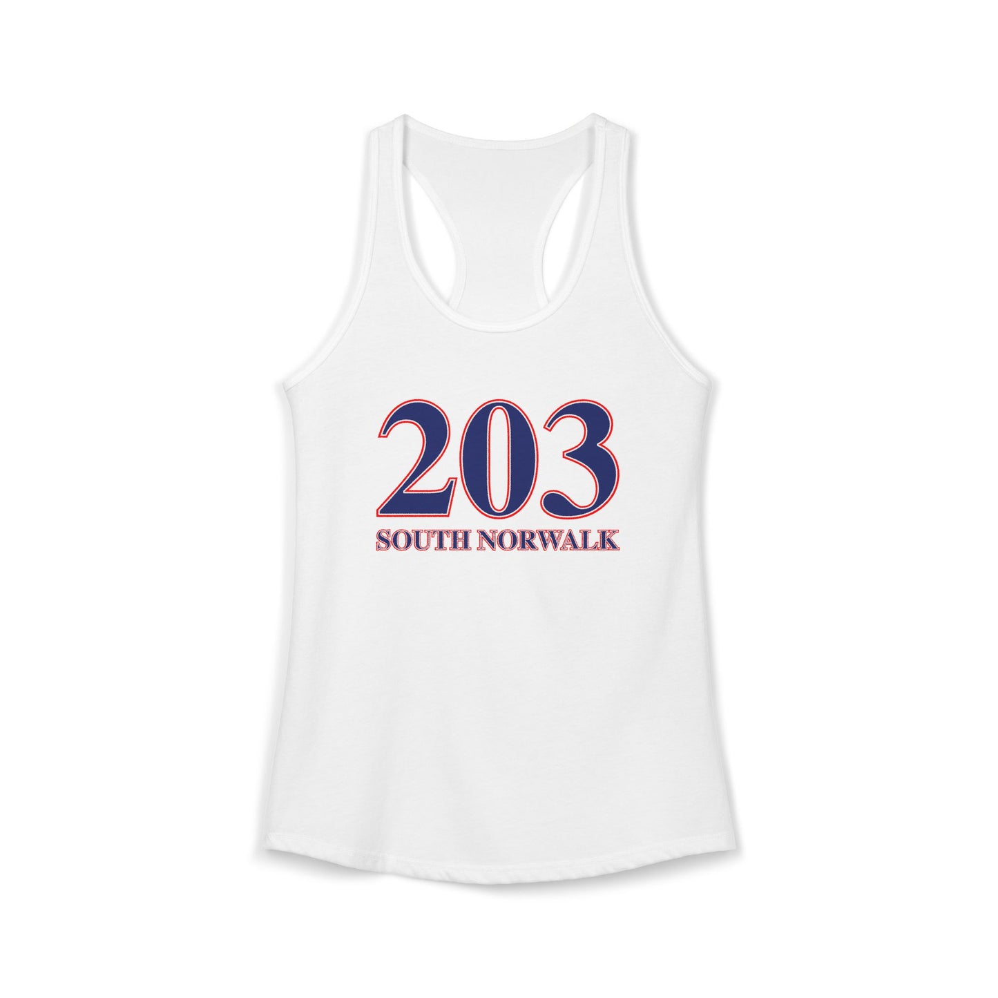 203 South Norwalk Red, White & Blue Women's Ideal Racerback Tank Top