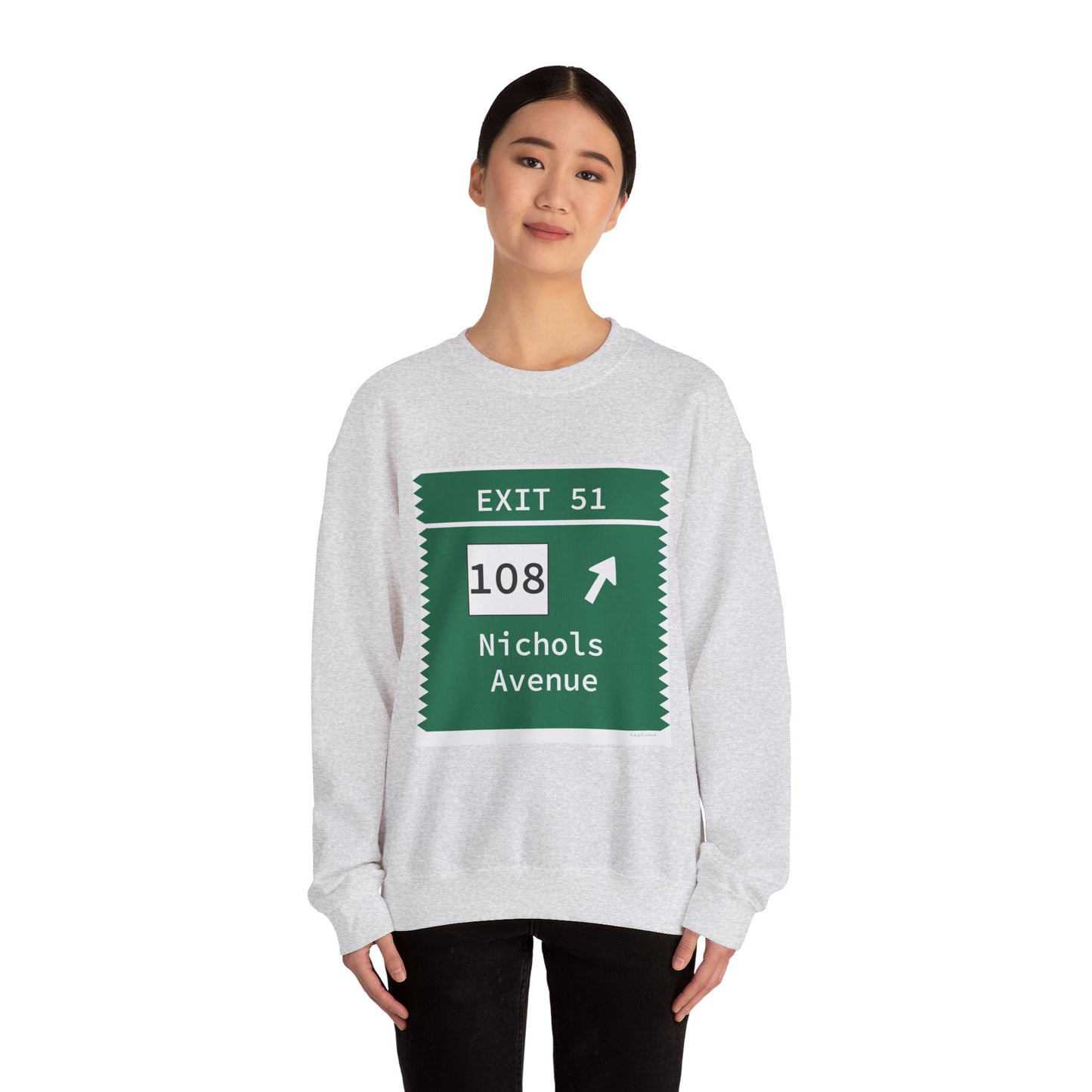 Vintage Merritt Parkway Exit 51 Sign Unisex Heavy Blend™ Crewneck Sweatshirt
