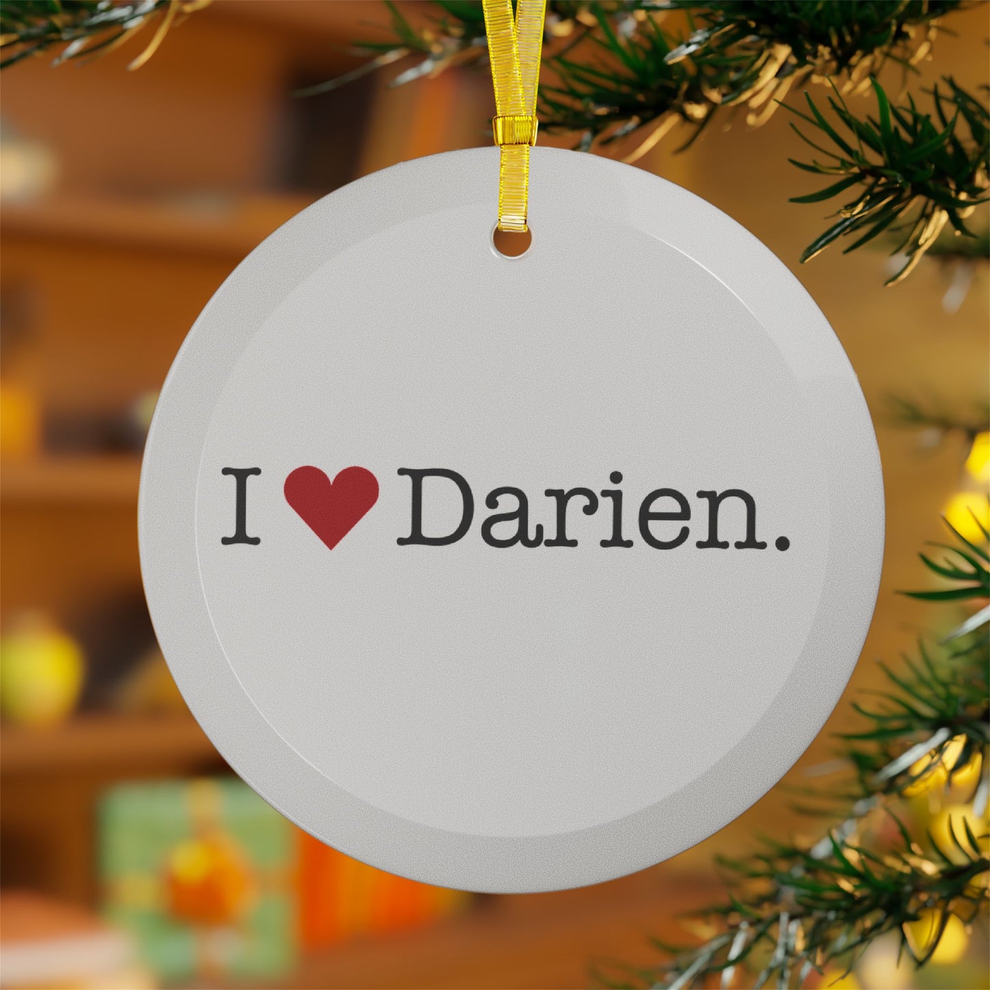 I Heart Darien. Glass Ornaments
