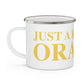 Just a kid from Orange Enamel Camping Mug