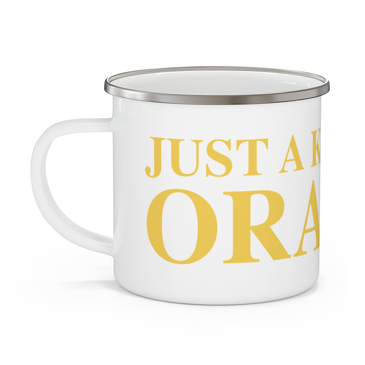 Just a kid from Orange Enamel Camping Mug