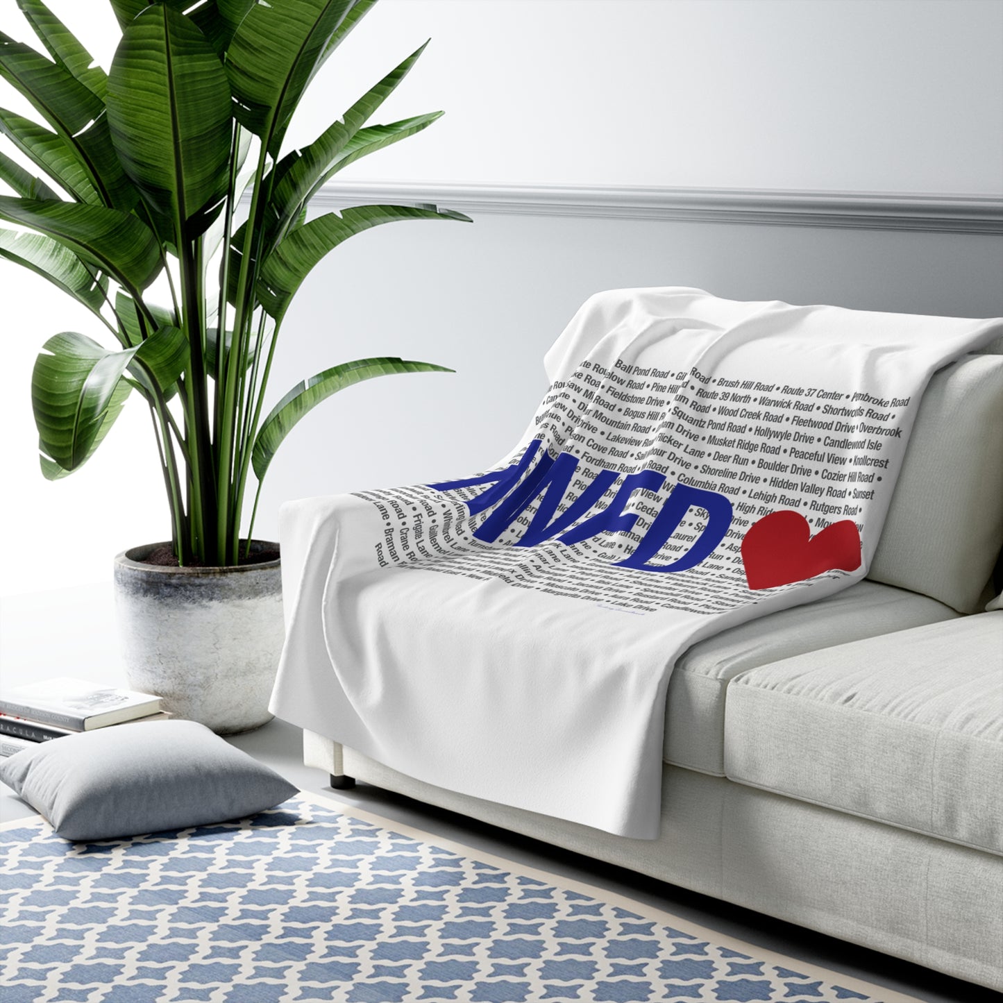 New Fairfield Love Sherpa Fleece Blanket