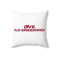 Love Old Greenwich Spun Polyester Square Pillow