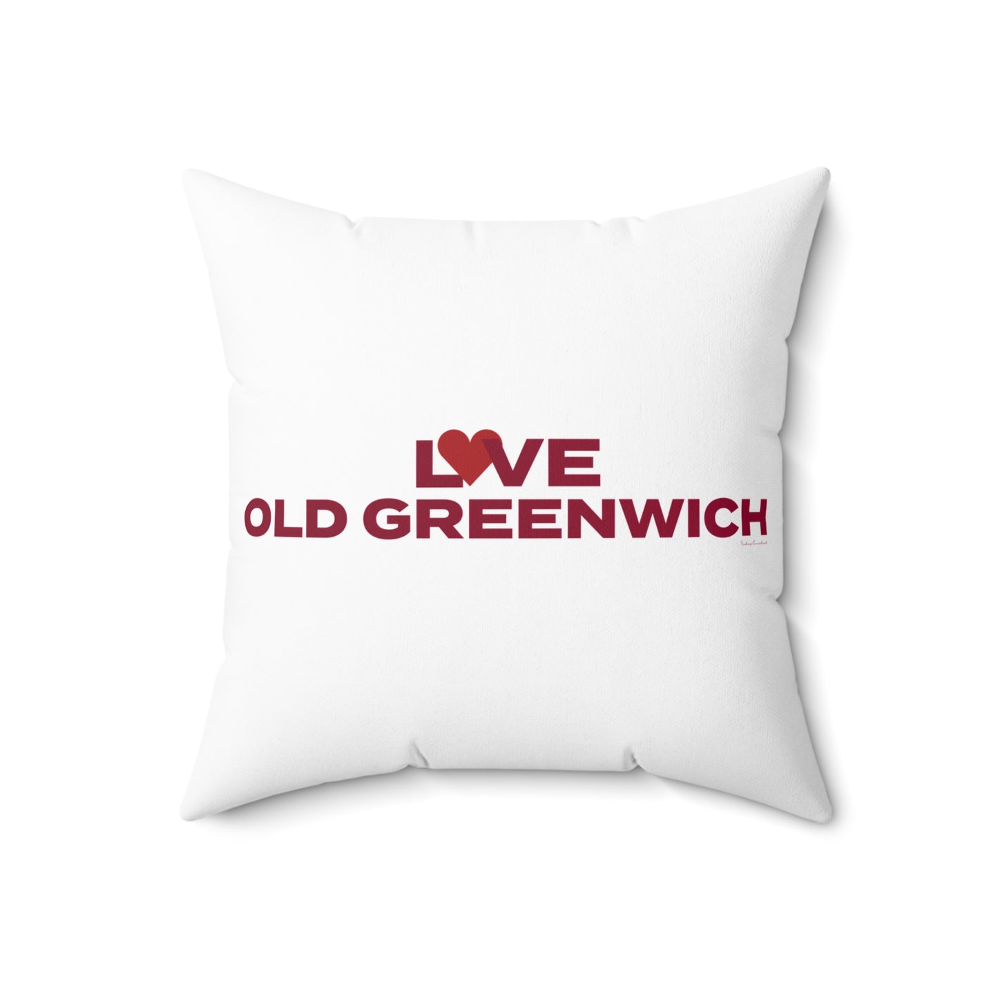 Love Old Greenwich Spun Polyester Square Pillow