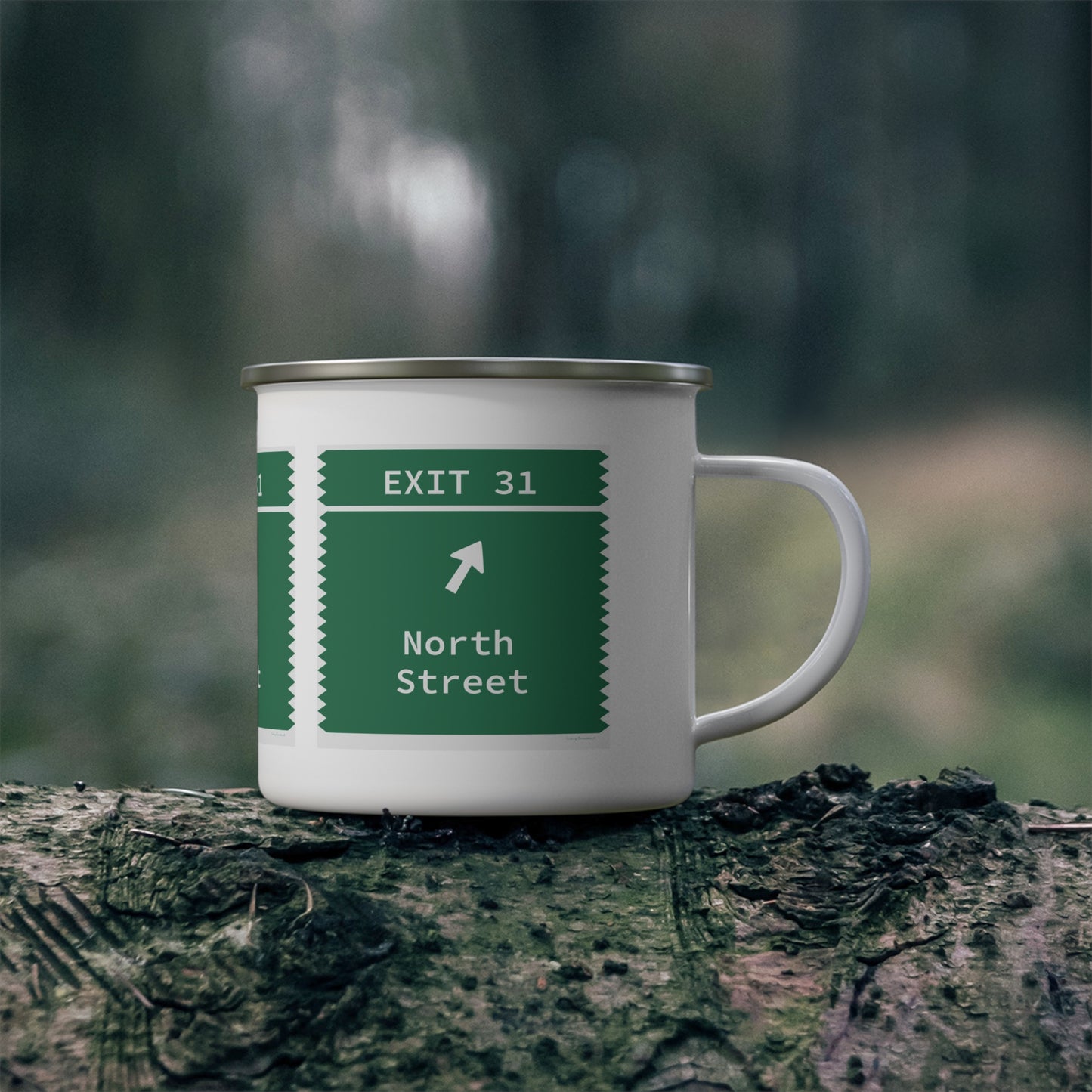 Vintage Merritt Parkway Exit 31 Sign Enamel Camping Mug