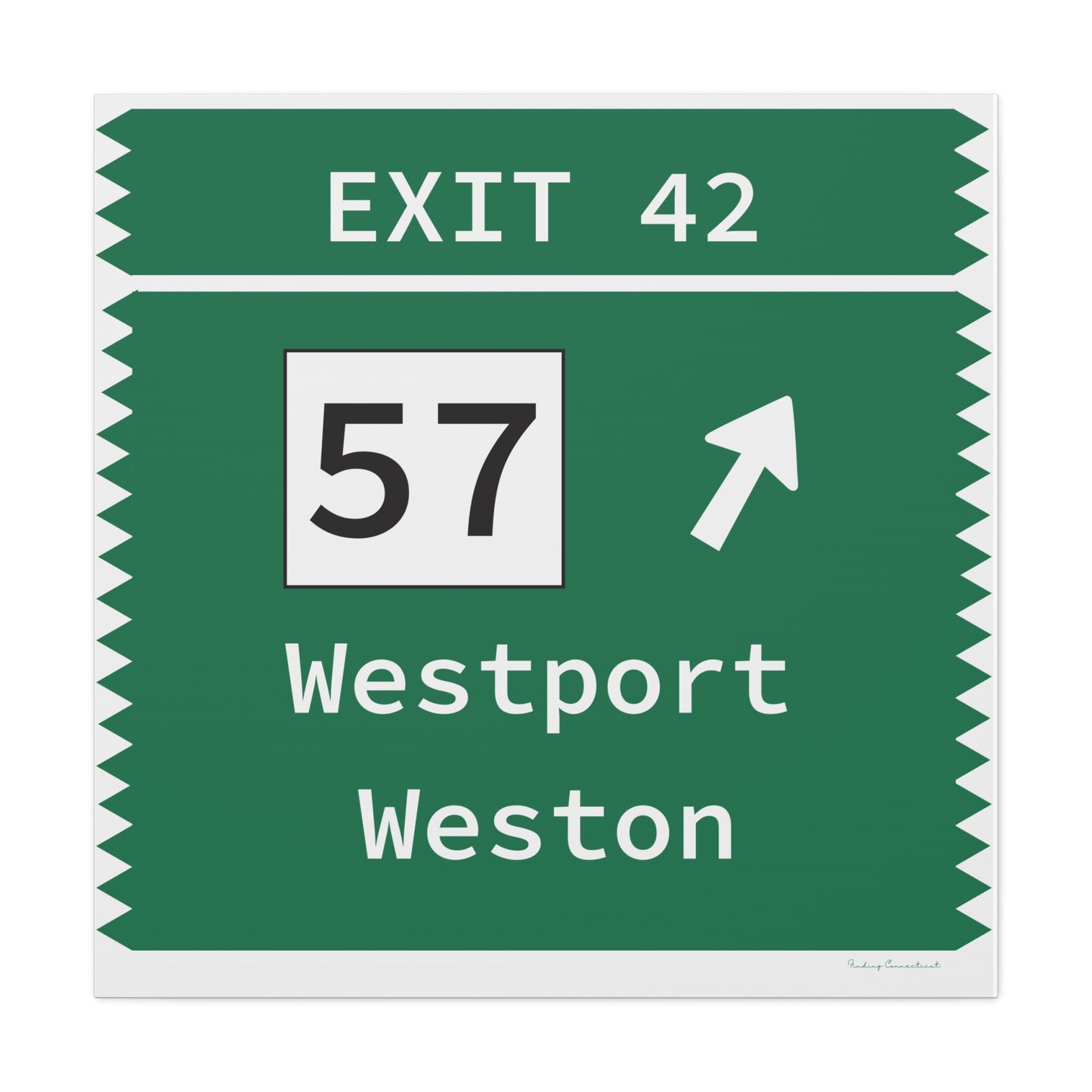 Vintage Merritt Parkway Exit 42 Sign Matte Canvas, Stretched, 1.25"
