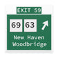 Vintage WCP Exit 59 Sign Matte Canvas, Stretched, 1.25"