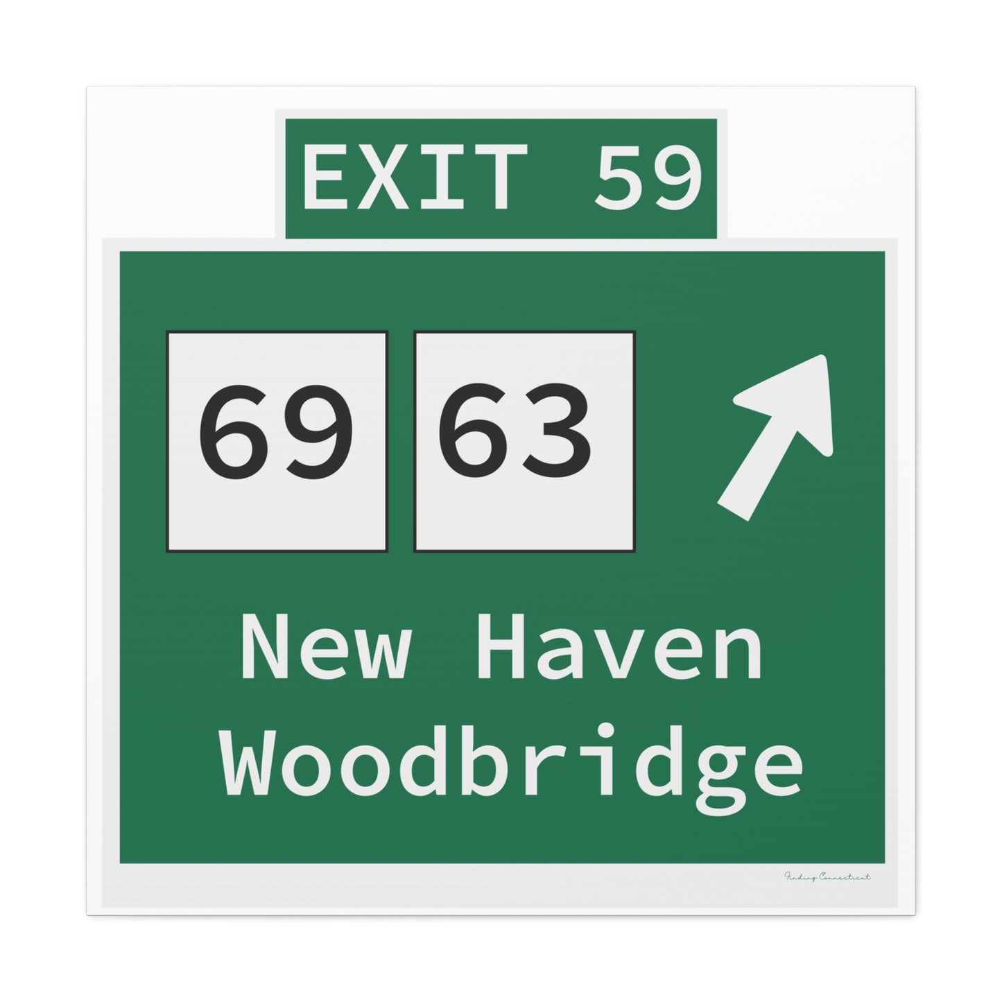 Vintage WCP Exit 59 Sign Matte Canvas, Stretched, 1.25"