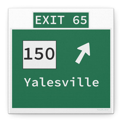 Vintage WCP Exit 65 Sign Matte Canvas, Stretched, 1.25"