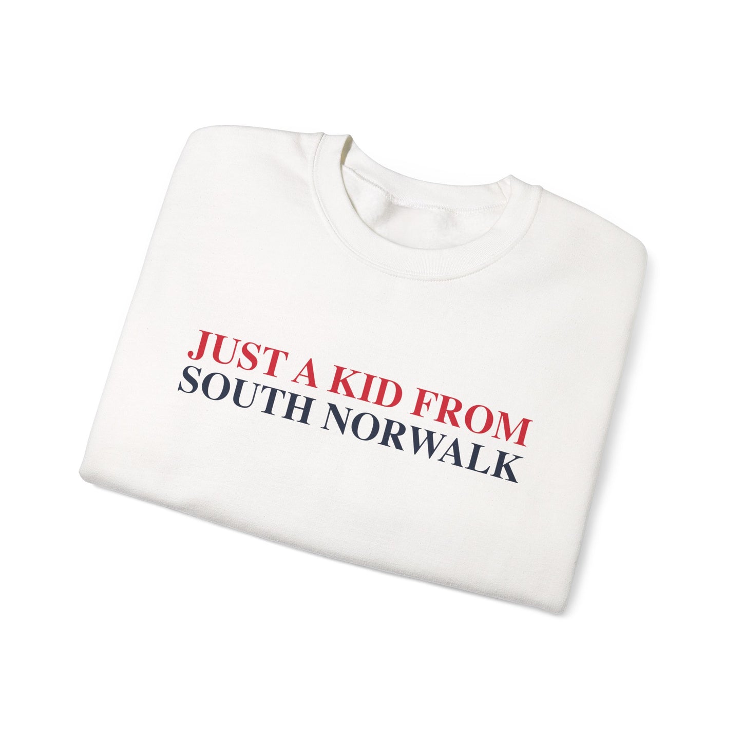 Just a kid from South Norwalk Unisex Heavy Blend™ Crewneck Sweatshirt