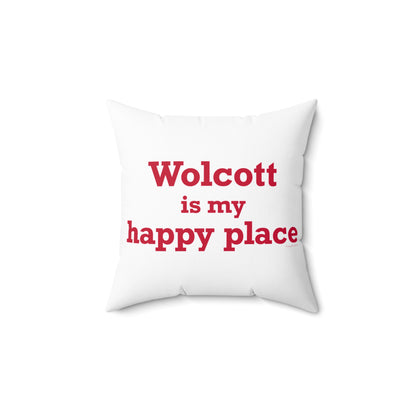 Wolcott is My Happy Place Polyester Square Pillow