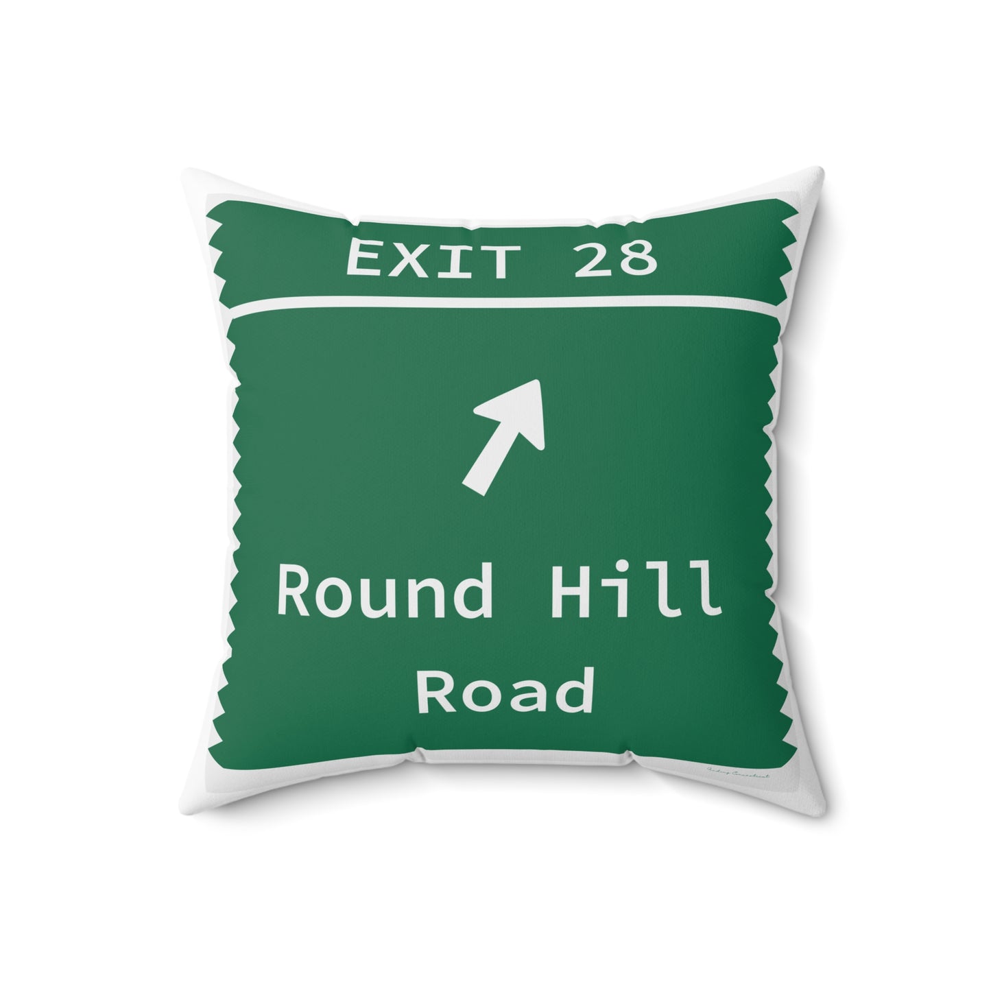 Vintage Merritt Parkway Exit 28 Sign Spun Polyester Square Pillow